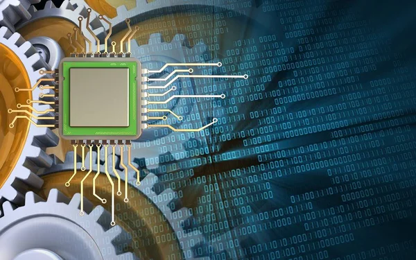 ikili arka plan üzerinde chip 