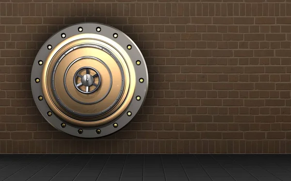 Illustration of golden vault door — Stock Photo, Image