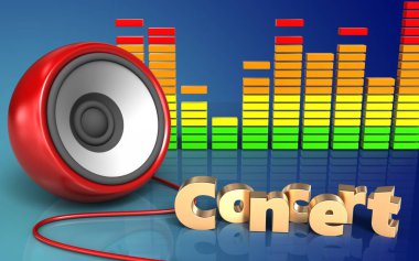  hoparlör mavi üzerinde gösterimi 