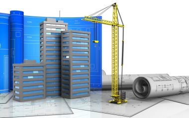 o şehir bina çizim ile rulo