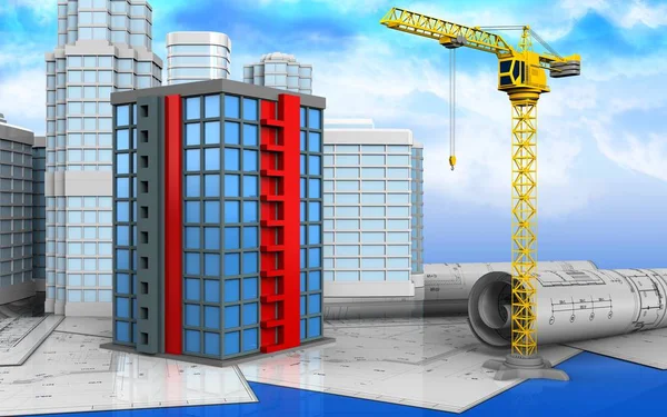  kentsel sahne ile bina