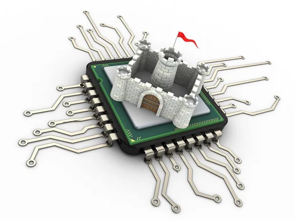 Illustration av datorchip — Stockfoto