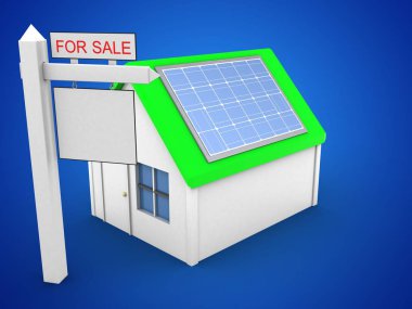 mavi arka plan üzerinde basit ev