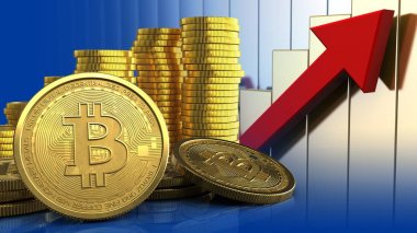  sikke yığını üzerinden yükselen grafikler