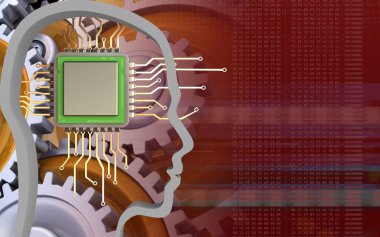  Gears'ı ile kırmızı arka plan üzerinde chip