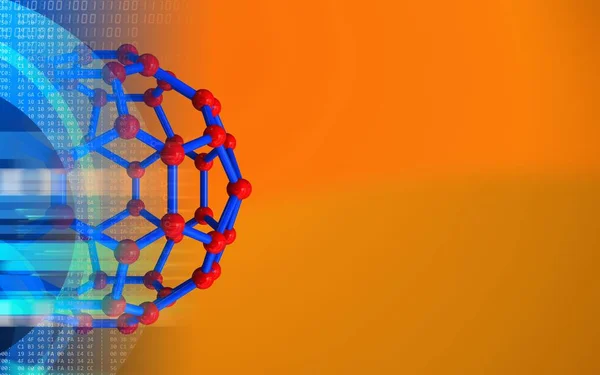 Estrutura molecular sobre fundo laranja — Fotografia de Stock