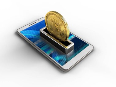 Beyaz arka plan üzerinde beyaz telefon