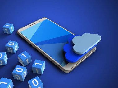 mavi arka plan telefonla