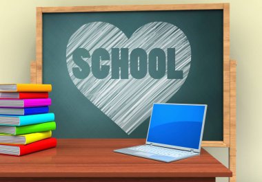 kalp ve okul metin ile kurulu