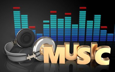 siyah arka plan üzerinde kulaklık