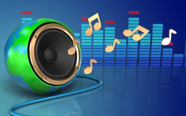  Dünya küre hoparlör çizimi 