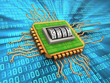  bilgisayar işlemcisi çizimi  