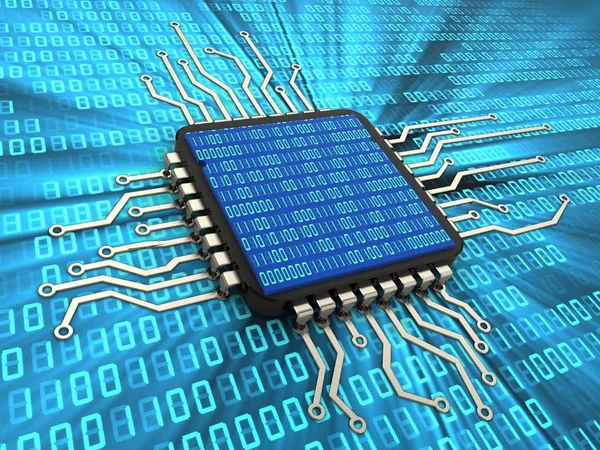 Illustrazione del chip del computer — Foto Stock