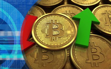 bitcoin para yığınları üzerinde gösterimi