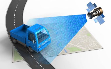 kamyon ile parlak harita 