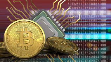 CPU üzerinde kırmızı cyber arka plan w