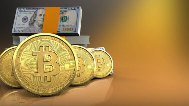  dolar yığını üzerinden sarı arka plan