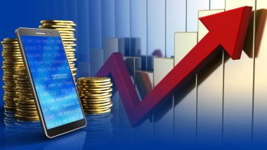 sikke üzerinde yükselen grafikler