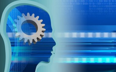  Cyber arka plan üzerinde dişli 