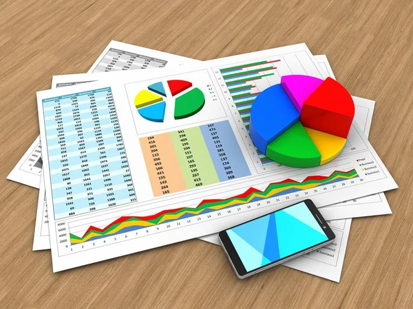 Illustration of business documents — Stock Photo, Image