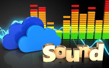 ses dalgası siyah arka plan üzerinde bulutlar