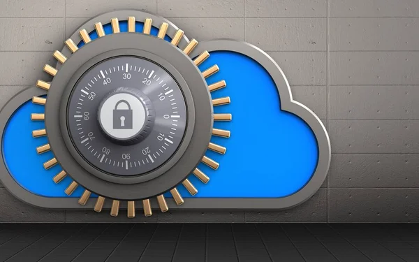 Cloud with combination lock — Stock Photo, Image