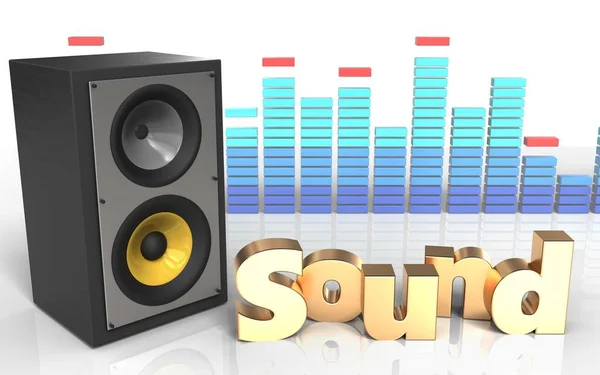 Illustration of sound system o — Stock Photo, Image