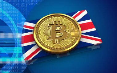 mavi arka plan üzerinde bitcoin