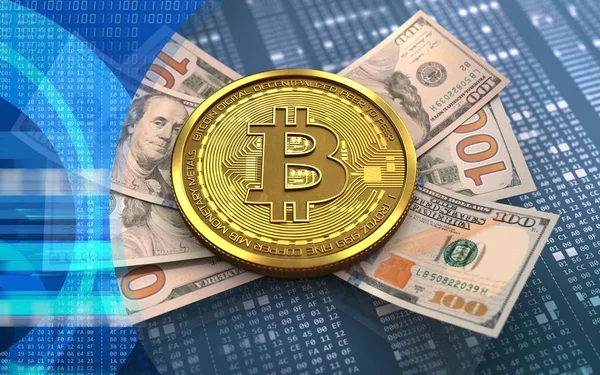  onaltılık arka plan üzerinde bitcoin 