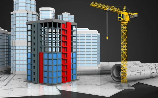 Ilustración de la construcción de edificios —  Fotos de Stock