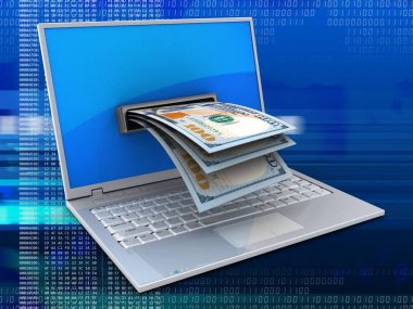 aptop dijital arka plan üzerinde 