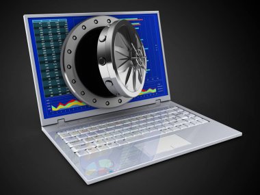 siyah arka plan üzerinde dizüstü 