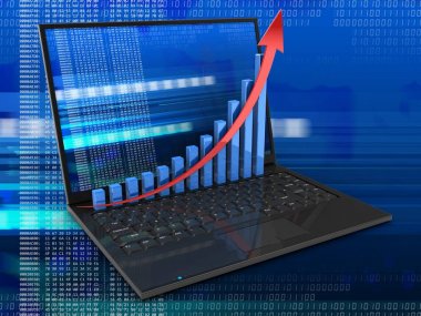 dizüstü bilgisayar dijital arka plan üzerinde 