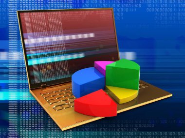 bilgisayar dijital arka plan üzerinde 