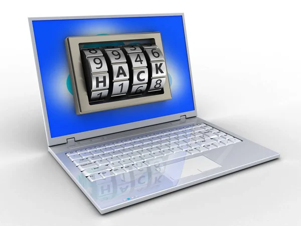 Laptop sobre fundo branco — Fotografia de Stock
