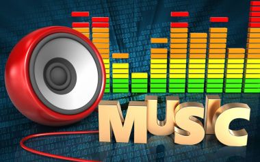  ikili dijital arka plan üzerinde hoparlör