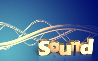  'ses' dalga mavi arka plan üzerinde oturum