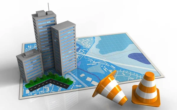  city ile mavi harita gösterimi 