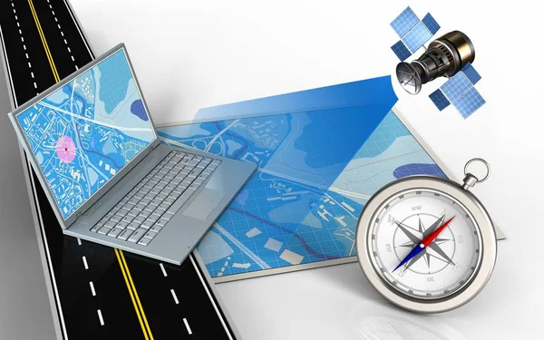 bilgisayar ile mavi harita