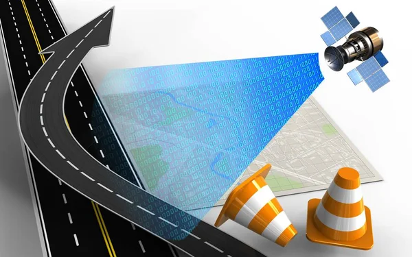  yol ok ile parlak harita