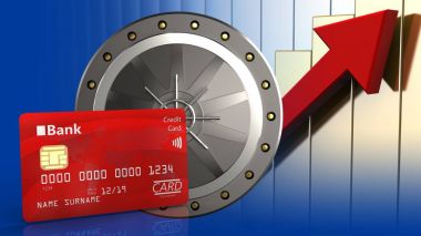 valut kapı üzerinde yükselen grafikler 