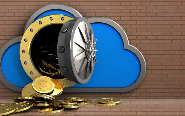  bulut dolar sikke ile gösteren resim