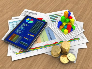 işle ilgili belgeleri ve tablet 