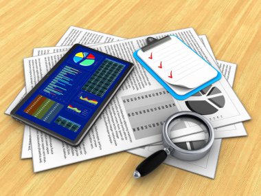 belgeler ve tablet çizimi 