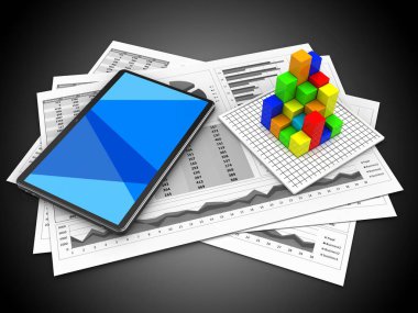 İş çizelgeleri ve tablet bilgisayar 