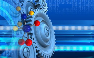 molekül cyber arka plan üzerinde