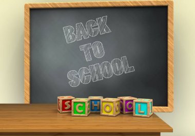 geri okul metin için yazı tahtası