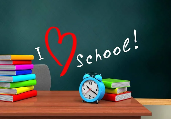 Schoolboarden med kärlek skola text — Stockfoto
