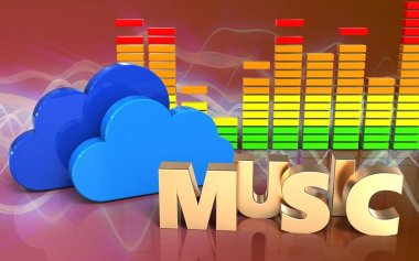 bulutlar üzerinde kırmızı ses dalgası 