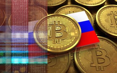 Rusya bayrağı ile bitcoin